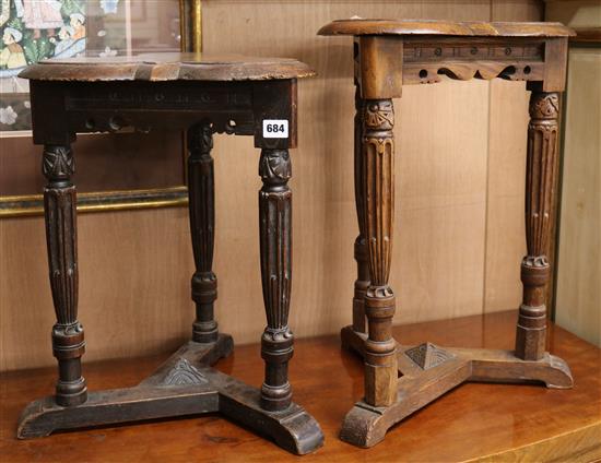 Two 19th century Continental oak occasional tables